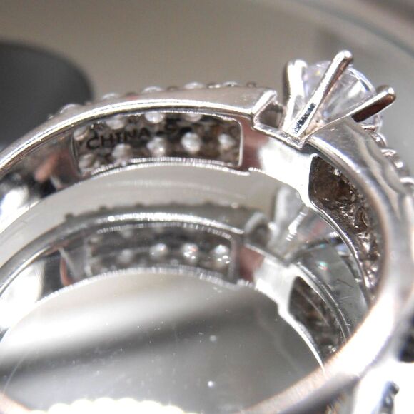 Sterling Silver GM 925 Cubic Zirconia Ring – Size 8.5 – Vintage Glam ✨ - Picture 5 of 5